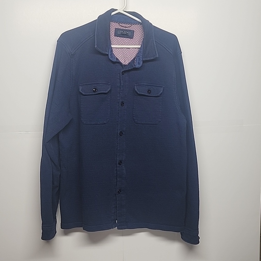 Ted Baker London mens sz M dark blue button down shirt